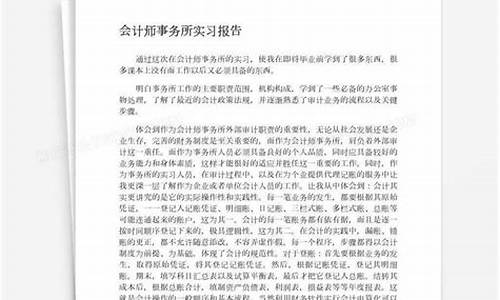 会计师事务所实习报告_会计师事务所实习报告